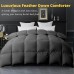 ELNIDO QUEEN® Goose Feather Down Comforter California King Size Duvet Insert Luxury Luxurious Hotel Comforter 100% Cotton Cover All Season 104x96 Inch