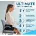 ComfiLife Premium Comfort Seat Cushion - Non-Slip Orthopedic 100% Memory Foam Coccyx Cushion for Tailbone Pain - Cushion for Office Chair Car Seat - Back Pain & Sciatica Relief (Gray)