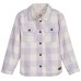 Outdoor Kids Sherpa-Lined Flannel Long-Sleeve Button-Down Shirt for Toddlers - Lilac/Cream Size S