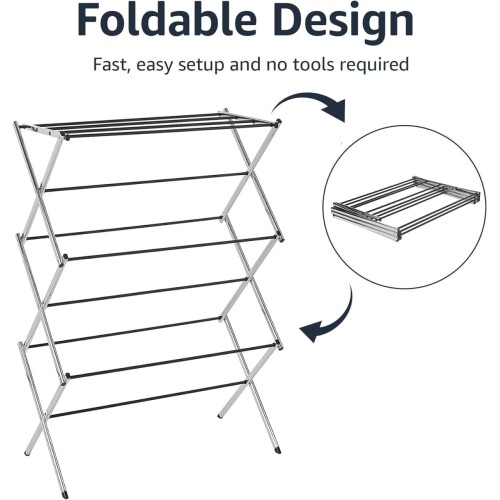 Amazon Basics Foldable Laundry Rack Air Drying Fold Clothes 41.8