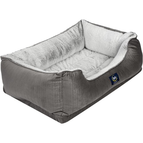 Serta Orthopedic Cuddler Dog Bed for Pets – Slate Gray (Large)