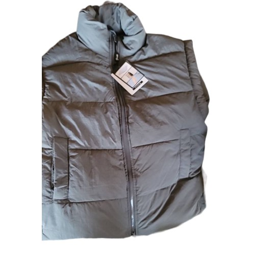 Women's Winter Crop Puffer Vest Lightweight Warm Flysleeve Stand Collar Padded Puffy Jackets Coats with Pockets