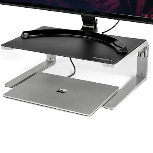 Monitor Riser Stand - Steel and Aluminum - Height Adjustable - For up to 32" (22lb/10kg) Displays