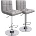 SQUARE SWIVEL ADJUSTABLE HEIGHT BAR STOOLS(SET OF 2)