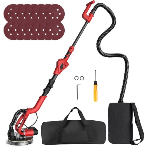 Drywall Sander, 750W Electric Drywall Sander With Vacuum & 14Pcs Sanding Discs, 6 Variable Speeds 1000-1850RPM