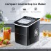 AGLUCKY Ice Makers Countertop with Self-Cleaning, 26.5lbs/24hrs, 9 Cubes Ready in 6~8Mins, Portable Ice Machine with 2 Sizes Bullet Ice/Ice Scoop/Basket for Home/Kitchen/Office/Bar/Party, Black