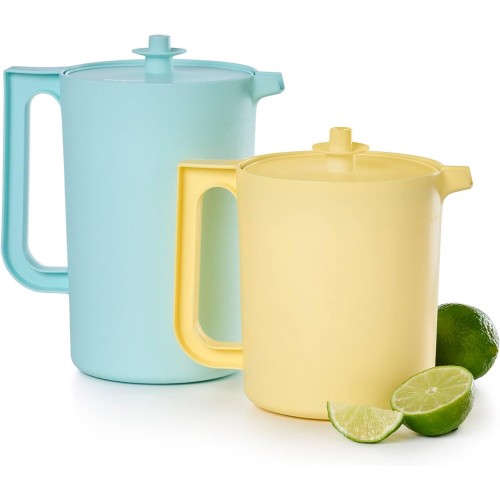 Tupperware Heritage Pitcher Set in Vintage Colors - Dishwasher Safe & BPA Free - (Set of 2