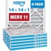 Aerostar 14x14x1 MERV 11 Pleated Air Filter, AC Furnace Air Filter, 6 Pack (Actual Size: 13 3/4"x13 3/4"x3/4")