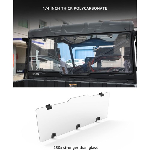 A & UTV PRO Rear Windshield, Full Size Rear Window for 2017-2020