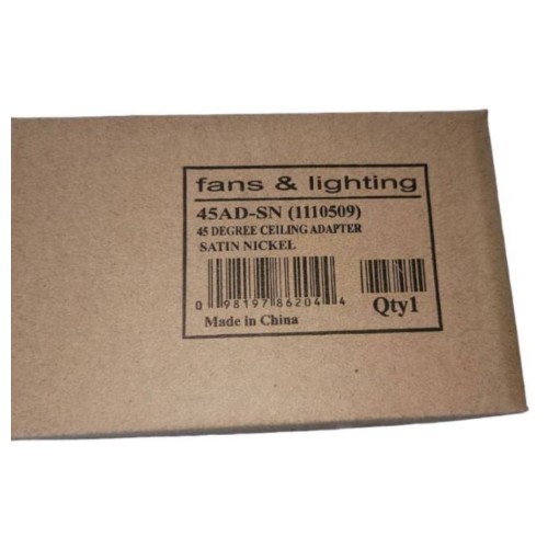 Fans & Lighting 45 AD-SN (1110509) 45 Degree Ceiling Adapter Satin Nickel