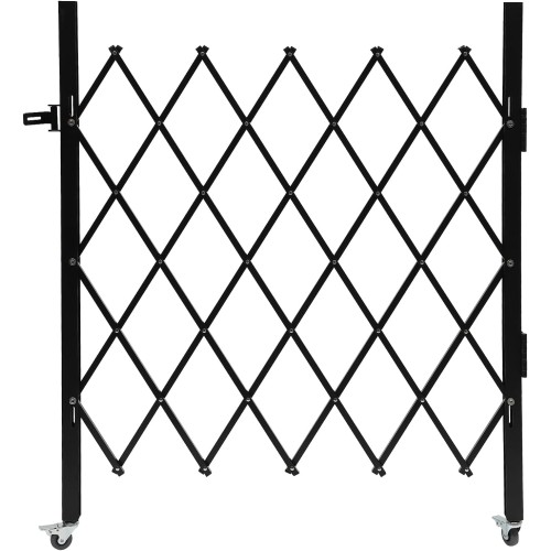 Single Folding Security Gate, 4.27' H x 36.6" W Folding Door Gate, Iron Accordion Security Gate, Flexible Expanding Security Gate, Rolling Barricade Gate, Scissor Gate or Door with Padlock