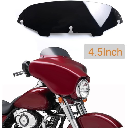 Black 4.5" Windshield Windscreen Compatible for 96-13 Harley Davidson Touring Street Glide Electra Glide FLHT FLHTCU Ultra Classic Glide FLHX FLHTK Tri Glide 1996-2013