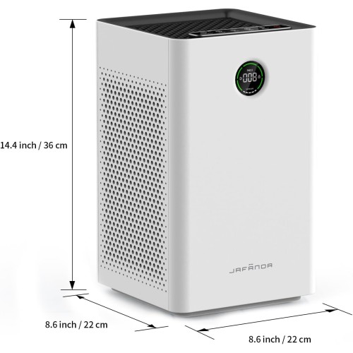 Jafända Air Purifiers for Home Large Room Up To 1190ft² H13 True HEPA Filter, Activated Carbon Remove 99.97% Dust Smoke Odor Pollen Pets Hair Dander Allergies, Quiet Sleep Mode 23dB, Night Light