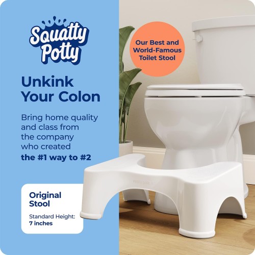 Squatty Potty The Original Bathroom Toilet Stool, 7 Inch height, White