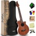 Electric Tenor Ukulele for beginners, Acoustic-Electric Ukelele 26 inch Adults Starter, Professional Electric Tenor uke Bundle with gig bag Tuner Strap String picks (Tenor-EQ)