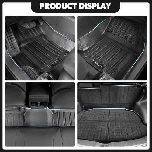 Fit for 2022 2023 2024 T-oyota Corolla Cross Floor Mats Backrest Mats Cargo Liners, All-Weather Full Set 3D Custom Car Mats for Corolla Cross 2024 Accessories (Not Fit Sedan/Hatchback Model)