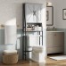 MXARLTR Over The Toilet Storage Cabinet, Over Toilet Bathroom Organizer with Barn Doors Above Toilet Storage Cabinet Spacesaver Rack Behind Toilet Bathroom Organizer Over The Toilet Storage (Gray)