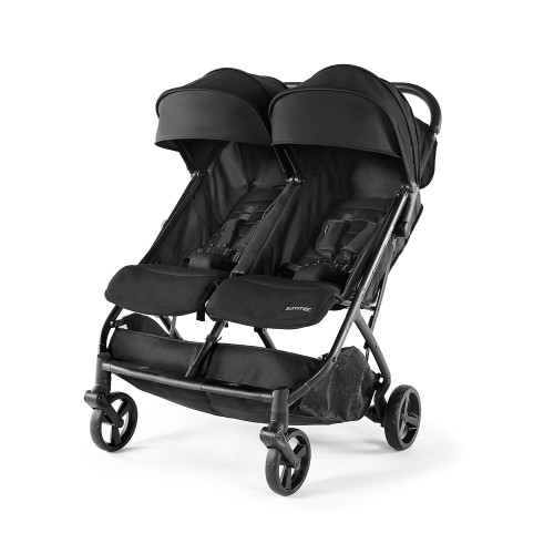 Summer Infant 3Dpac CS+ Double Stroller, Black – Car Seat Compatible Lightweight Baby Stroller with Convenient One-Hand Fold, Reclining Seats, Two Extra-Large Canopies & Parent Friendly Features