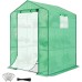Quictent Greenhouse for Outdoors with Screen Door & Windows, 3 Tiers 8 Shelves Mini Walk-in Portable Plant Garden Green House Kit, Heavy Duty 4.7 x 4.7 x 6.4 FT Frame and Durable PE Cover, Green