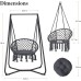 SUNCREAT Hammock Chair with Stand Included, Heavy Duty Hanging Chair with Stand, 330 lbs Capacity, Patent Pending, Grey