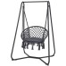 SUNCREAT Hammock Chair with Stand Included, Heavy Duty Hanging Chair with Stand, 330 lbs Capacity, Patent Pending, Grey