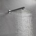 Chrome Shower System Sets 12 Inch Rain Shower Head High Pressure Wall Mount Rainfall Shower Faucet Combo Complete with 2 in 1 Handheld Showerhead for Bathroom with Brass Valve and Trim Included