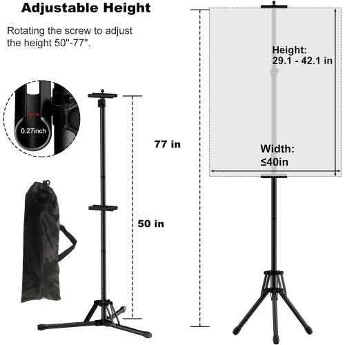 Sign Stand,Double-Sided Advertising Display Tripod Sign Holder, Adjustable Pedestal Banner Stand Height Up to 79 in,Poster Stands for Wedding, Restaurant or Business(Poster not Included)