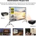 Projector Screen with Stand, 150" Indoor and Outdoor 4K HD 16:9 Wrinkle-Free Garden Cinema Night (Easy to Clean, 160° View Angle & Carry Bag)