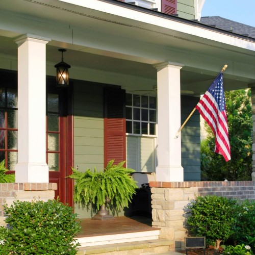 56" Wooden Flag Pole for House Pack of 1 Plastic Sleeve Tangle Free Heavy Duty Outdoor Flag Pole (Fit All Flag Sizes)