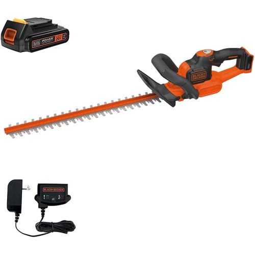 BLACK+DECKER 20V MAX Cordless Hedge Trimmer with Power Command Powercut, 22-Inch (LHT321FF)