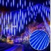 EEIEER Meteor Shower Lights, 11.8 inches 10 Tubes 240 LED Christmas Meteor Lights Snowfall Lights for Outdoor Decoration, Waterproof Falling Rain Drop Lights for Garden Tree Party Holiday-Blue