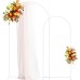 Metal Arch Backdrop Stand White Wedding Backdrop Stand Set of 2 Square Arch Frame for Birthday Party Graduation Ceremony Decoration