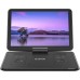 17.5" Portable DVD Player with 15.6" Large HD Screen, 6 Hours Rechargeable Battery, Support USB/SD Card/Sync TV and Multiple Disc Formats, High Volume Speaker,Black