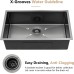 Dcolora 32 Inch Matte Black Undermount Kitchen Sink Gunmetal Stainless Steel 16 Gauge Single Bowl Under Counter Basin, 32"x19"x10", DC-U7726