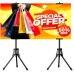 Sign Stand,Double-Sided Advertising Display Tripod Sign Holder, Adjustable Pedestal Banner Stand Height Up to 79 in,Poster Stands for Wedding, Restaurant or Business(Poster not Included)