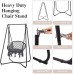 SUNCREAT Hammock Chair with Stand Included, Heavy Duty Hanging Chair with Stand, 330 lbs Capacity, Patent Pending, Grey