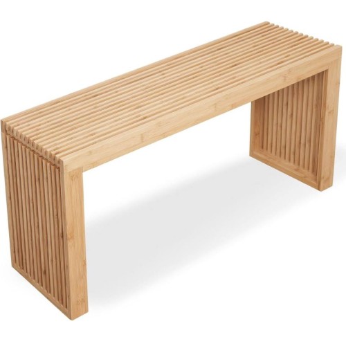 SWEVEN Dining Bench | Entryway Bench | Bedside Bench | Modern Indoor Wooden Storage Bench for Front Entry Way, Bedroom, Bathroom, Kitchen and More | Bamboo Wood Storage Bench