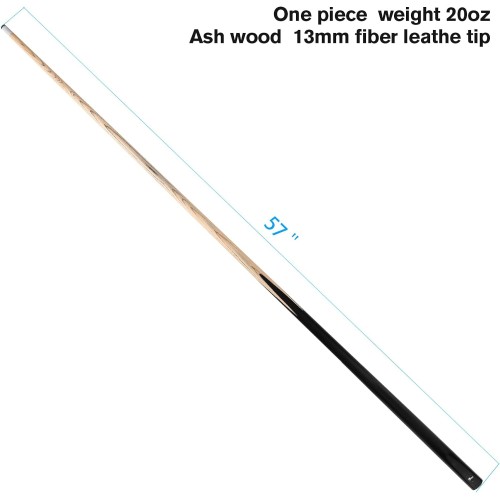 58" one Piece Pool cue Stick with 13MM Leather tip, Weight 20OZ Billiards cue Stick, Pool Stick Set of 4 or Set of 6