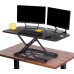 Stand Steady X-Elite Pro, Premier Corner Standing Height Adjustable Desk Converter w Monitor Lift For Cubicles and L-Shaped Desks, Extra Large 40 Inch Wide Sit to Stand Desk, Fully Assembled (Black)