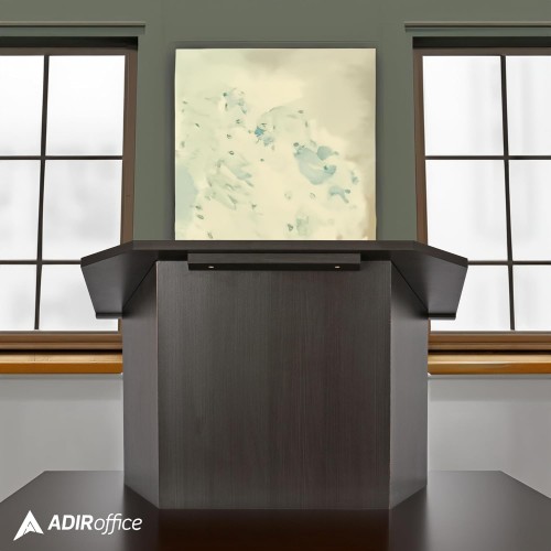 AdirOffice Tabletop Podium, Folding Podium Ideal as a Tabletop Lectern, Black