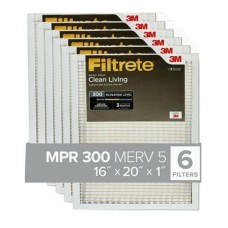 3M Filtrete Basic Dust Clean Living AC Furnace Air Filter 16x20x1 Pack Of 6