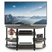 Furinno JAYA 15116 Simple Design Corner TV Stand, French Oak Grey/Black