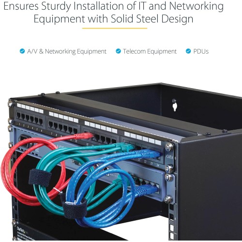 StarTech.com 6U Wall Mount Network Rack - 14 Inch Deep (Low Profile) - 19" Patch Panel Bracket for Shallow Server and IT Equipment, Network Switches - 44lbs/20kg Weight Capacity, Black (WALLMOUNT6)