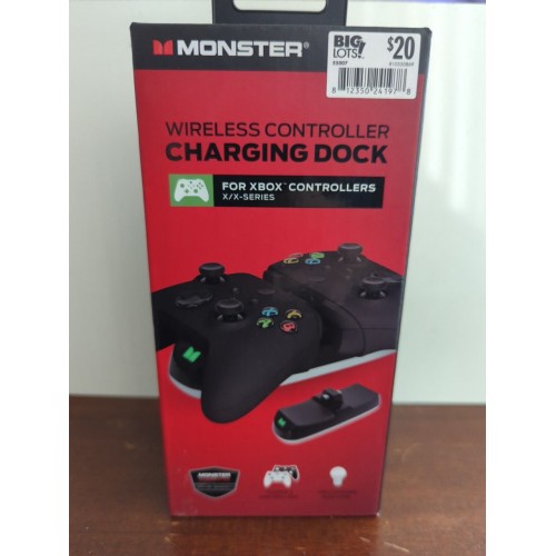 Monster Wireless Controller Charging Dock for Xbox X-Series Controllers NEW