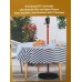 Everhome Outdoor Umbrella Tablecloth Blocked Stripe 70" Round