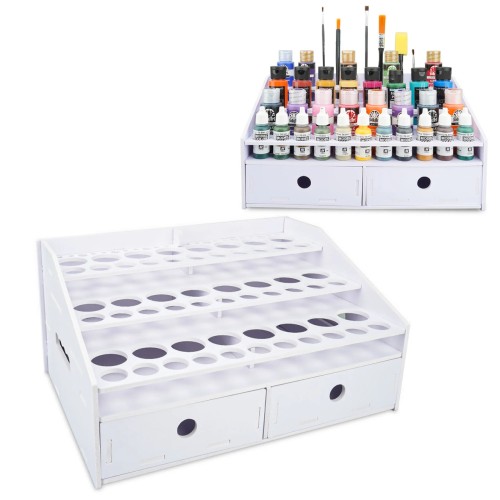 57 Holes Paint Bottles Storage Rack with Cabinet