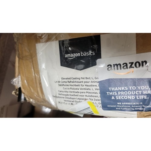 Amazon Basics Cooling Elevated Pet Dog Bed, L, Grey, 130 x 80 x 19 cm (L x W x H