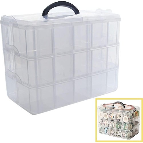 Washi Tape Box Organizer Storage,divider Closet Container,with 30 Adjustable 