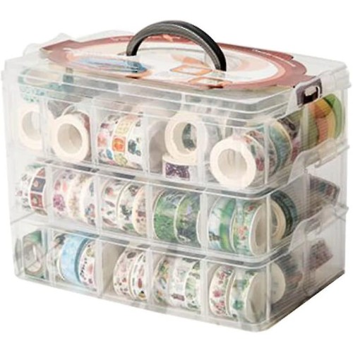 Washi Tape Box Organizer Storage,divider Closet Container,with 30 Adjustable 