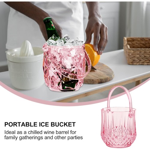 FOMIYES 1PC Acrylic Ice Bucket wine chilling bucket portable bathtub ice chest Round Ice Bucket ice tub large ice bucket Handheld Ice beer ice bucket High capacity bucket